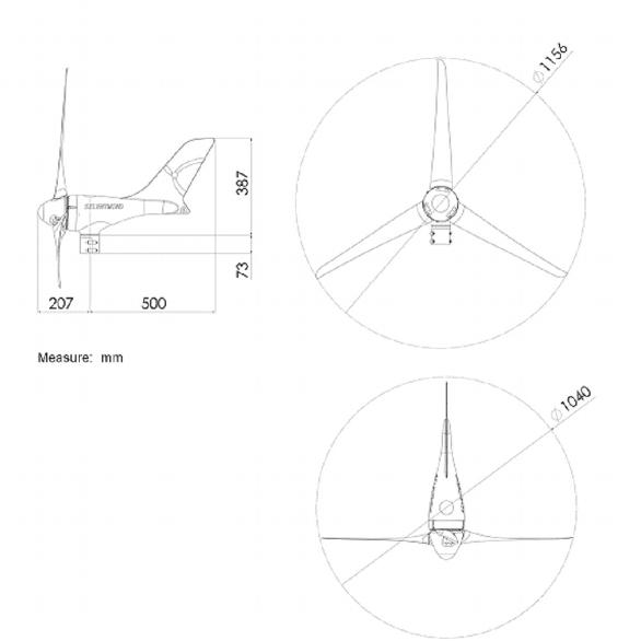 Abmessungen SilentWind Generator
