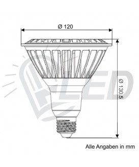 LED Pflanzenlampe E27, 12,5W, PAR38 Rot Blau KW, EEK: -