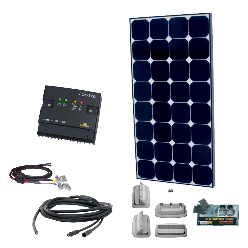 Caravan Solaranlage 12V, 100Wp mit Morningstar SunSaver Duo