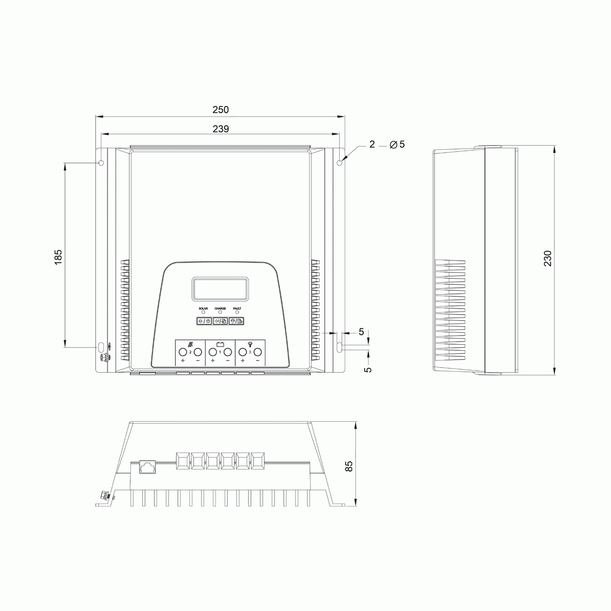 Steca Solarix MPPT 5020 - Abmessungen