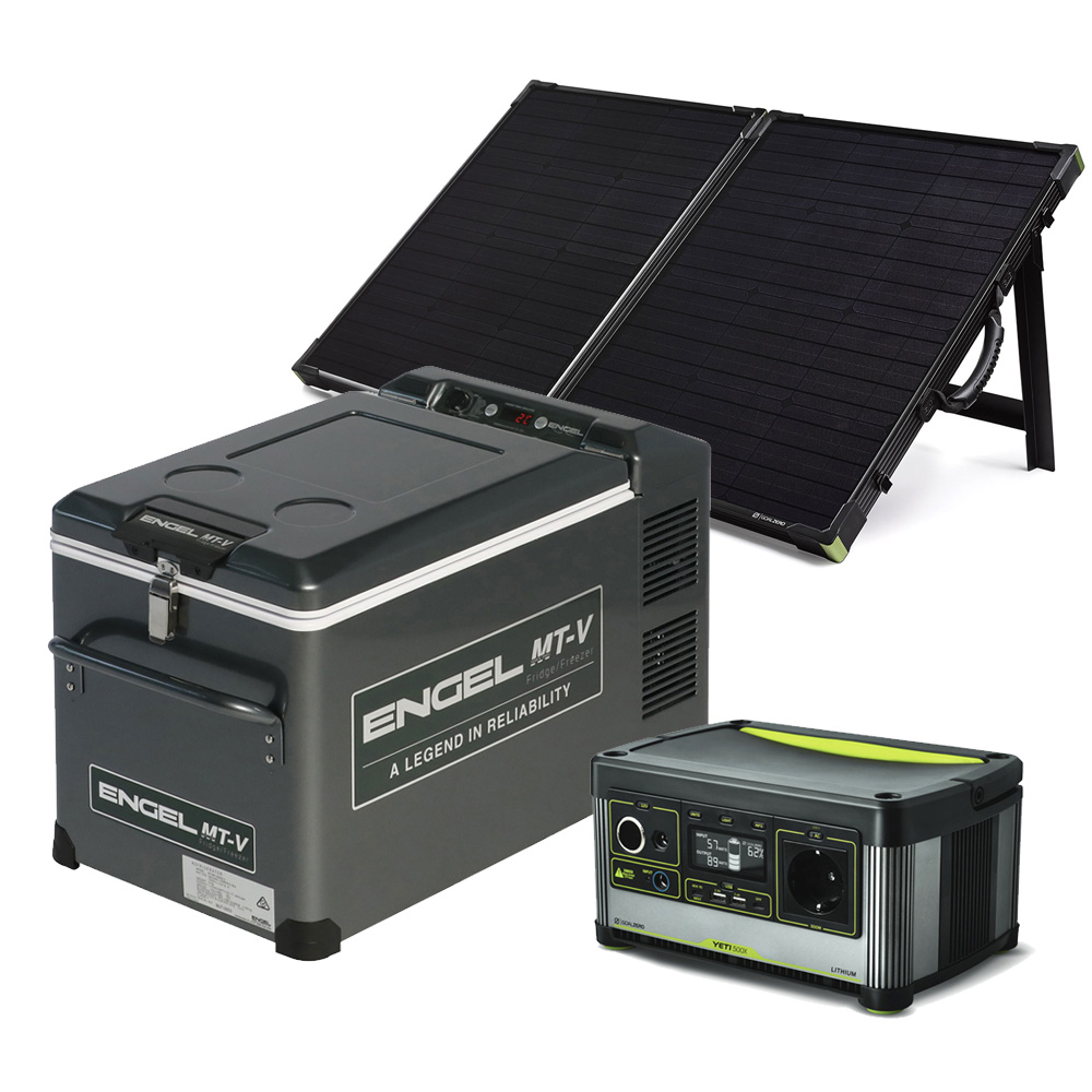 Engel Solar-Kühlbox 32L mit Yeti 500X + Solarmodul 100Wp, EEK: F