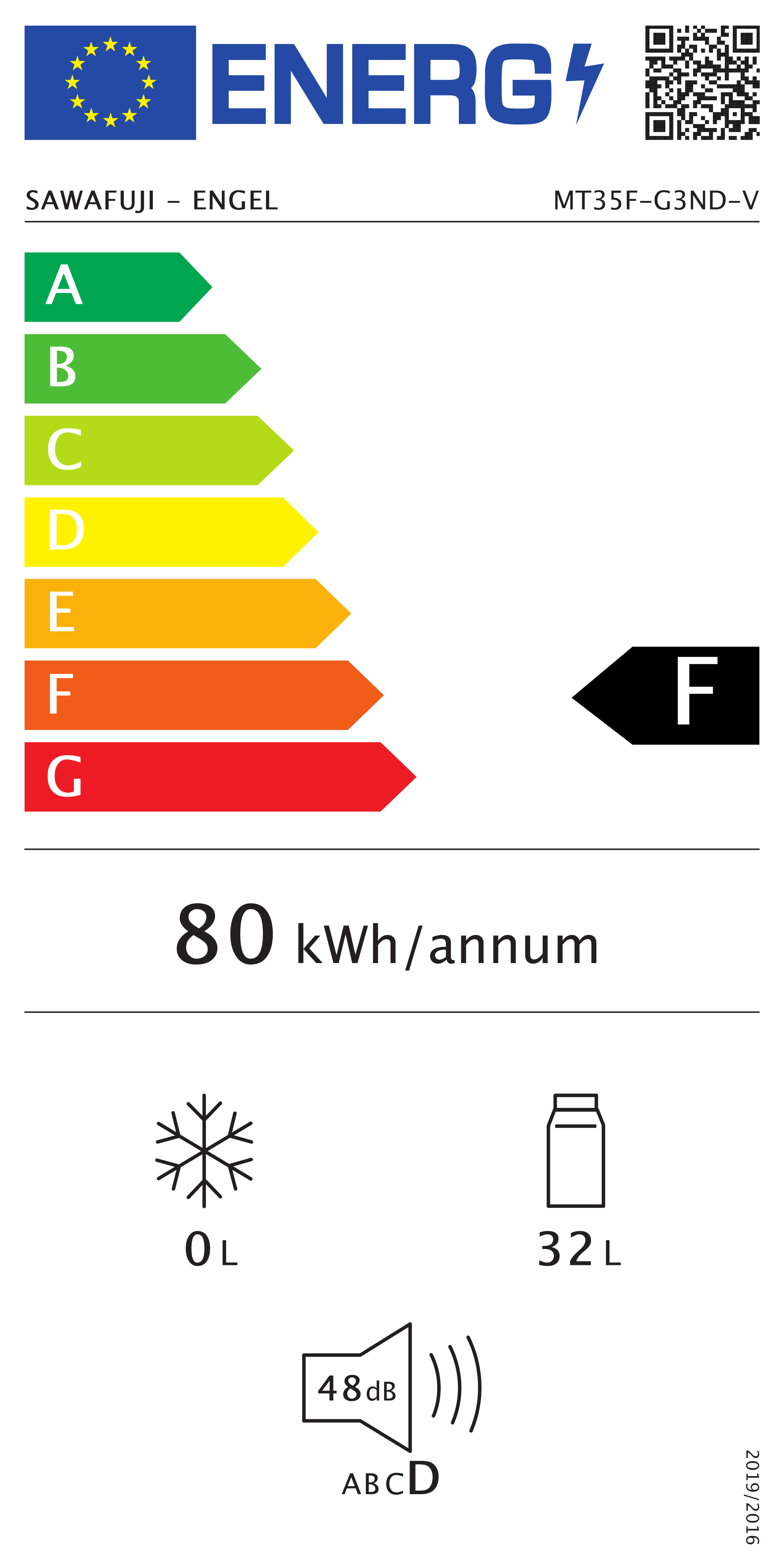 Engel-Kompressor-Kühlbox MT35F-V, EEK: F