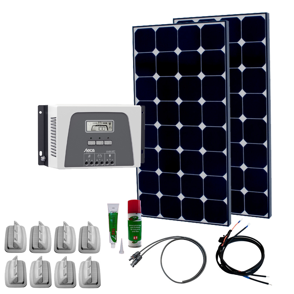 Caravan Solaranlage 12V, 240Wp, MPPT mit Display Caravan Solaranlage 12V, 240Wp, MPPT mit Display