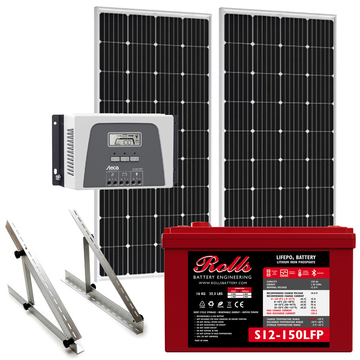 Solar Inselanlage 12V / 400Wp / 150Ah LiFePO4