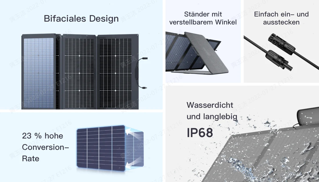 EcoFlow 220Wp Bifaziales Solarmodul