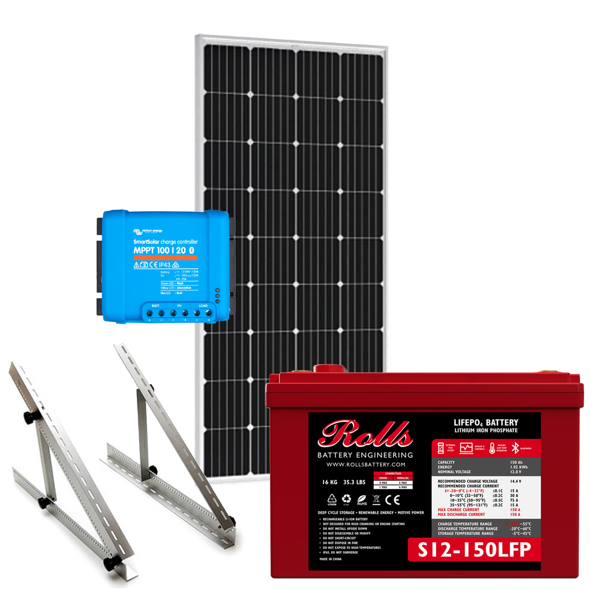 Solar Inselanlage 12V / 200Wp / 150Ah LiFePO4 Solar Inselanlage 12V / 200Wp / 150Ah LiFePO4