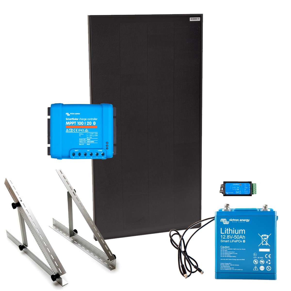 Solar Inselanlage 12V / 100Wp / 50Ah LiFePO4 Solar Inselanlage 12V / 100Wp / 50Ah LiFePO4