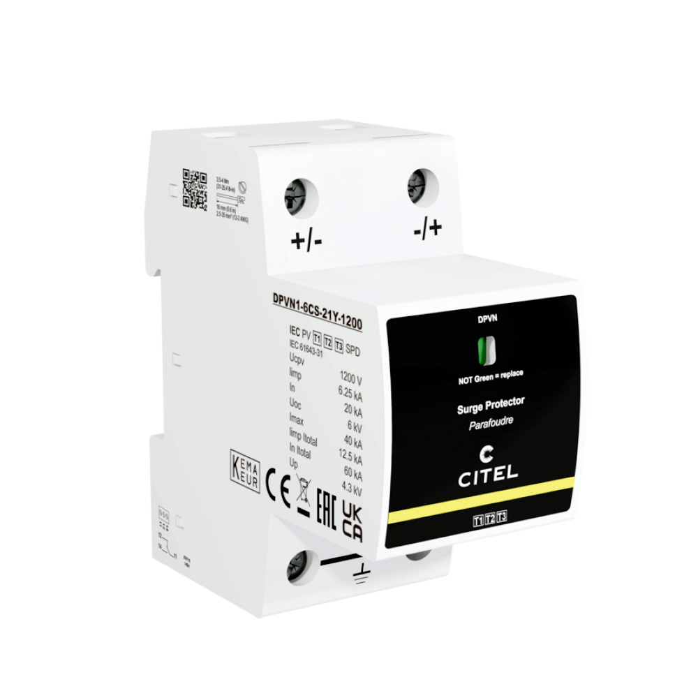 Citel DPVN1-6CS-21Y-1200 - Kombiableiter Typ 1+2+3 für DC-Anwendungen bis 1000V Citel DPVN1-6CS-21Y-1200 - Kombiableiter Typ 1+2+3 für DC-Anwendungen bis 1000V