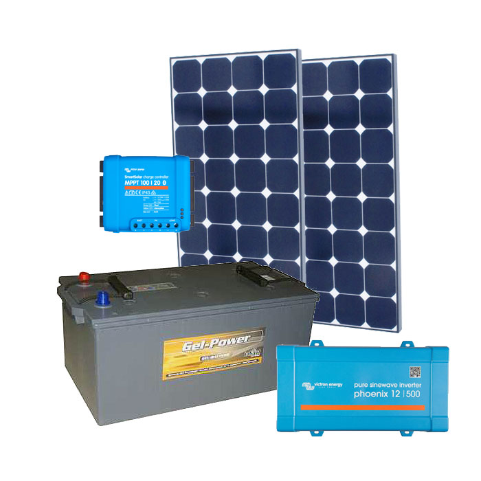 Solar Inselanlage AC 1kW / 340Wp / 210Ah