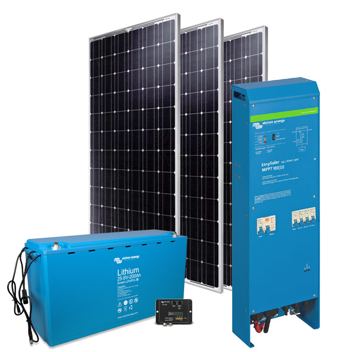 Solar Inselanlage AC 1.6kVA / 600Wp / 200Ah LiFePO4