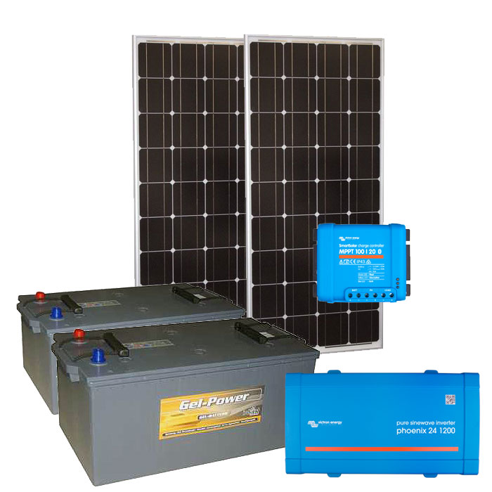 Solar Inselanlage AC 1kW / 340Wp / 210Ah